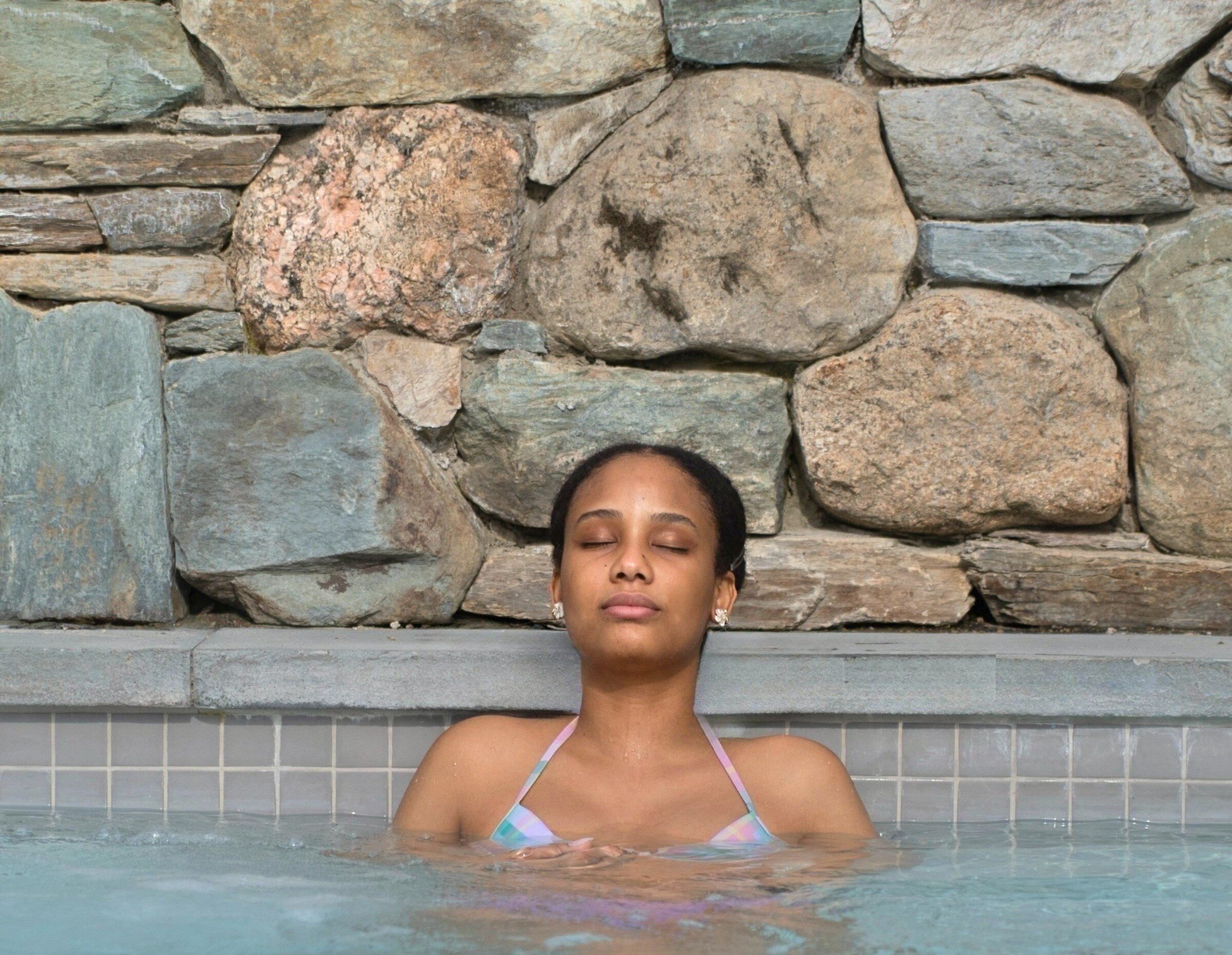 A woman in the Spa hottub