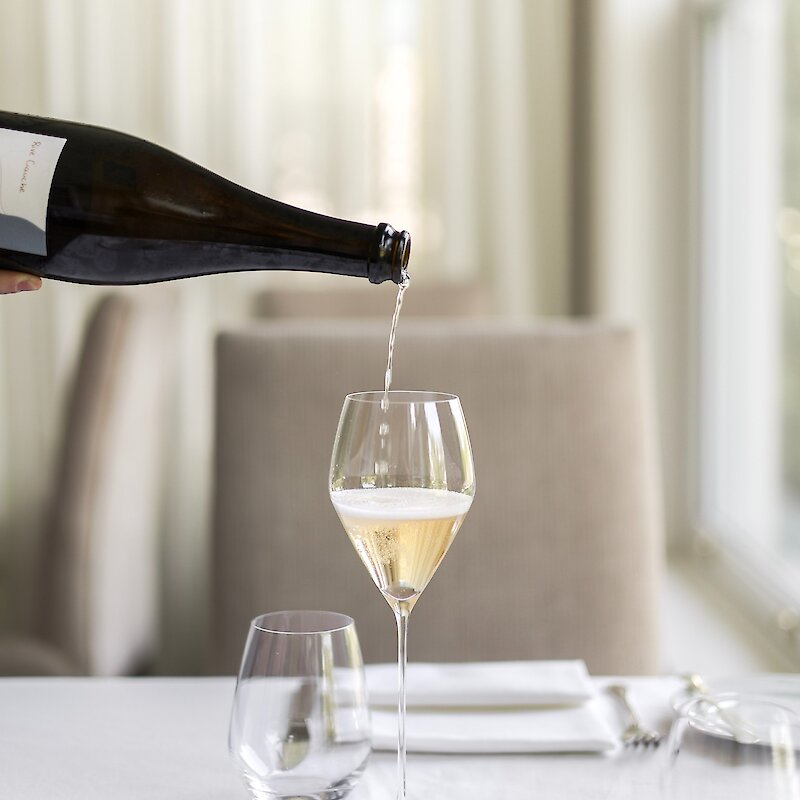 A glass of white wine